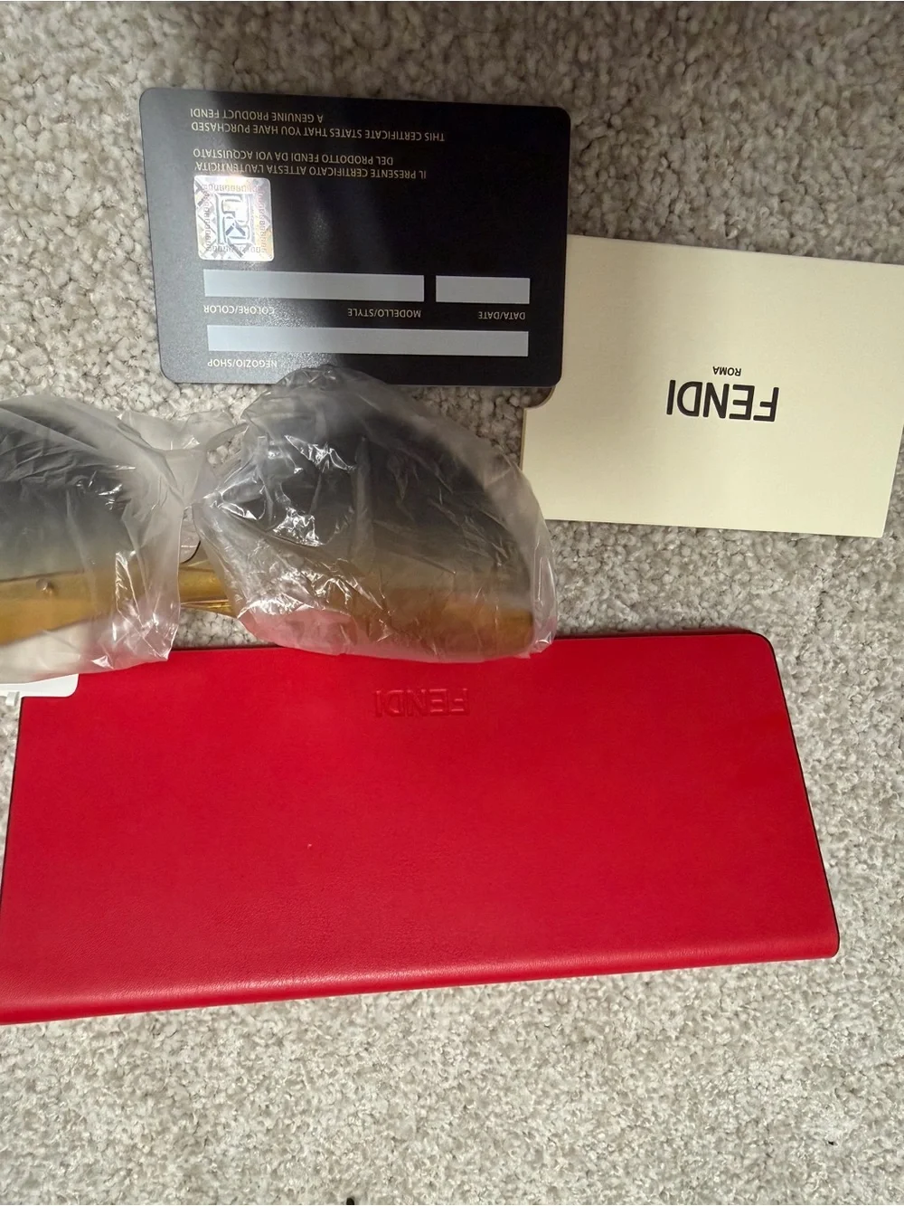 Fendi Yellow-to-Gray Rimless Cat-Eye Sunglasses